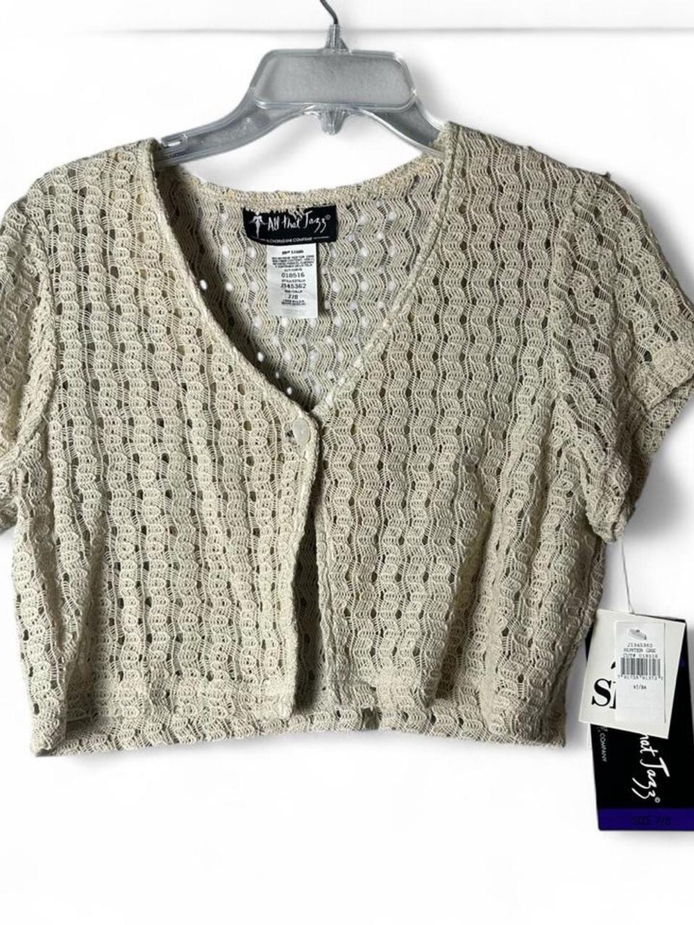 NWT 90s All That Jazz Crochet Cardigan Cropped Top